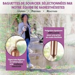Rose Gold Copper Divining Rods for Water Detection and Geological Prospecting