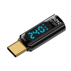 USB C Tester 2 Pack 240W Power Adapter with Real Time Voltage Current Display