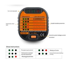 Professional Socket Tester with GFCI/RCD Test Function for Safety Assurance