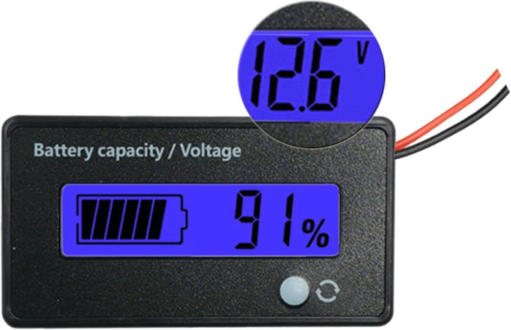 DC 12V 24V 36V 48V 72V Battery Meter, Battery Capacity Voltage Monitor Gauge Ind