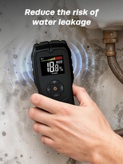Non-contact wood moisture meter with 4 measurement modes and 9 density settings