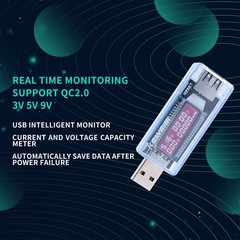 KWS-V20 USB Tester Voltmeter Ammeter Multimeter 3-9V 0-3A LCD Digital Display…