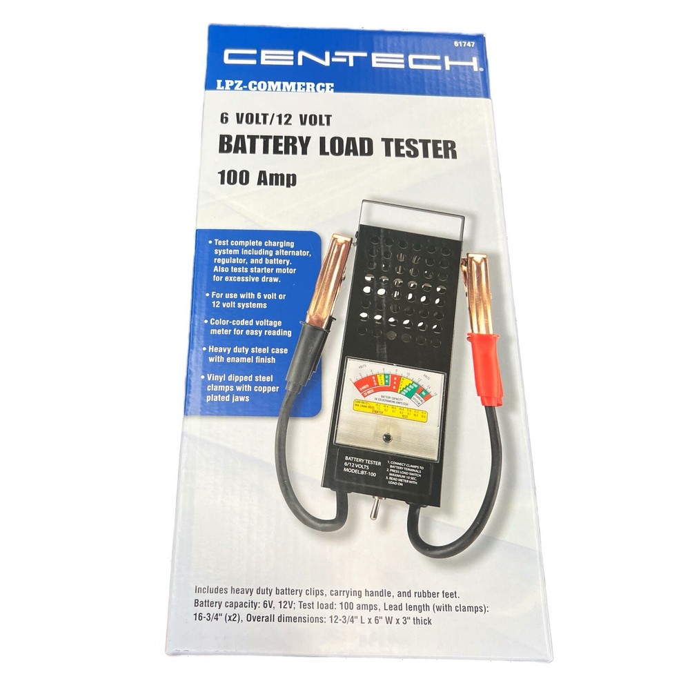 Q-TECH Battery Load Tester 100 Amp 6/12V with Metal Switch