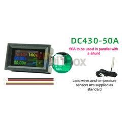 DC4-30V 10/50/100A Digital Power Energy Meter Voltmeter Ammeter Watt Kwh temp