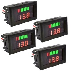 4X Red Car Marine Motorcycle LED-Digital Voltmeter Voltage 12V-60V Battery Gauge
