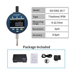 Digital Dial Indicator 0-12.7mm 1μm Backlit Electronic Metric Inch Measuring