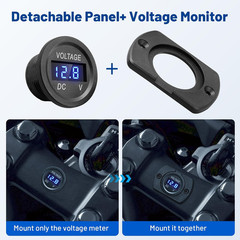 2Packs Car Voltage Meter Monitor 12V/24V Voltmeter Gauge with LED Digital Displa