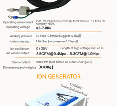 ZJ-989 Ion Air Gun Electrostatic And Dust Removal Gun Industrial Eliminator 220V