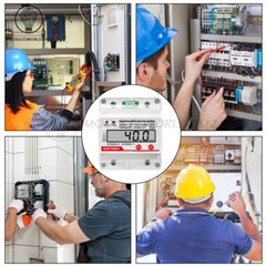 4P Single-Phase Multifunction LCD Electric Energy Meter RS485 Modbus 230V 80A