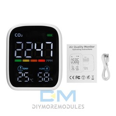 Portable WiFi Air Quality Monitor CO2 Temp & Humidity NDIR Sensor APP Control