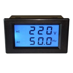 Two-wire Volt Meter LCD Digital AC Voltmeter and Frequency Meter 45.0-65.0hz USA