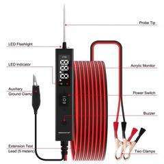 Power Circuit Probe Tester V100 Automotive Circuit Tester 080v Dc Test Light Aut