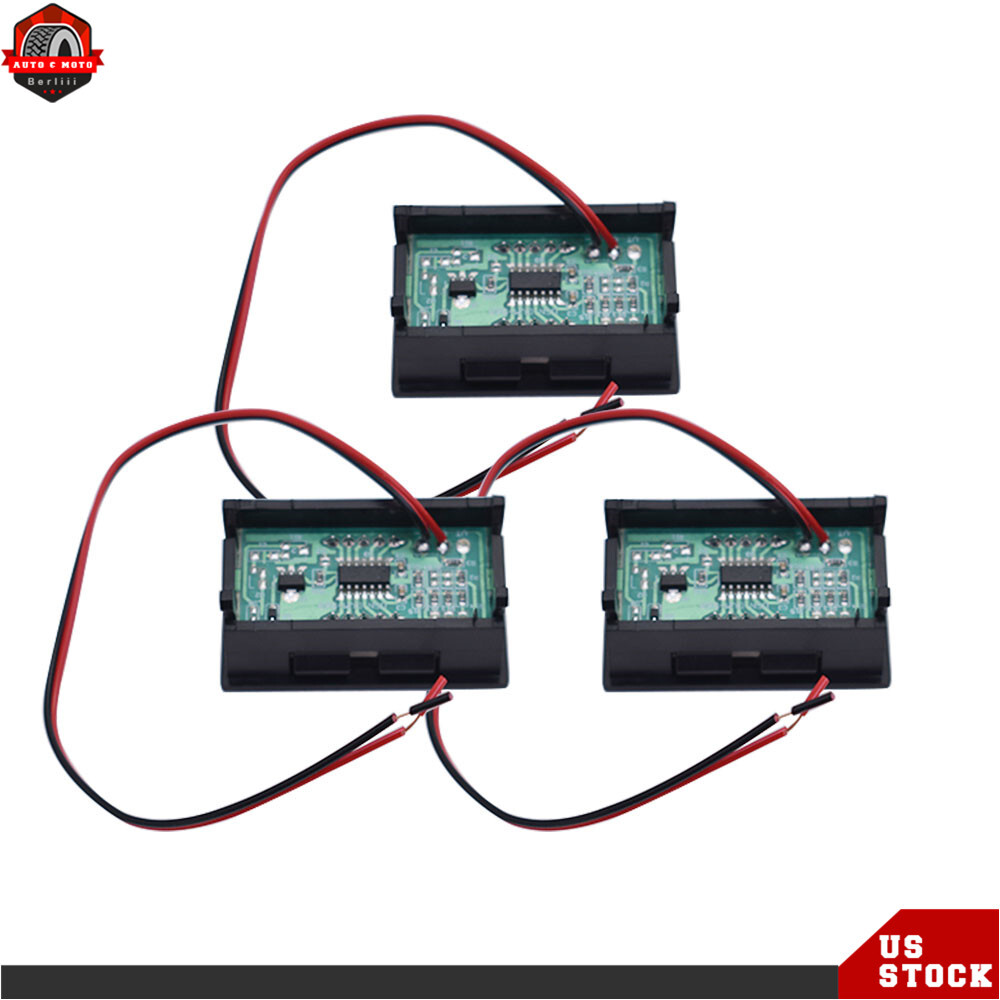 3 pcs DC 4.5-30V Blue LED 3Digital Display Voltage Meter Voltmeter Panel NEW