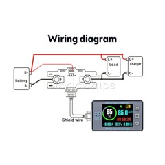 2.4 inch Bluetooth Voltage Current Capacity Meter Battery Coulometer DC 8-100V
