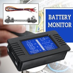 LCD Display DC Battery Monitor Meter 0-200V Voltmeter Ammeter fit Cars RV Solar