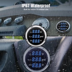 Triple Gauge Set 3in1,Water Temp (104°F-248°F), Oil Pressure (0-145PSI