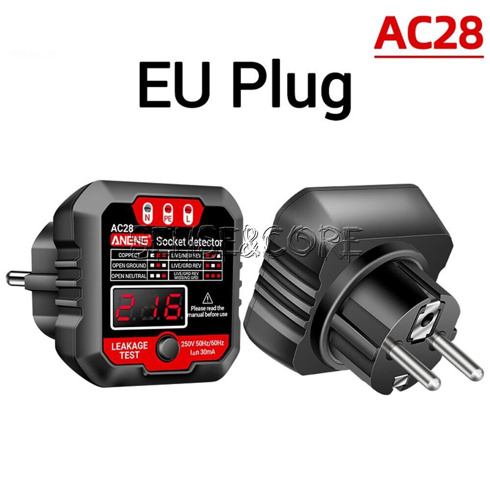 ANENG AC28 Digital Display Socket Tester Polarity Phase Pheck Detector EU-