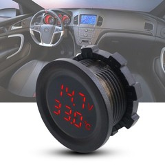 Waterproof Digital Voltmeter Temperature Gauge for Car Motorcycle 12V 24V