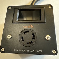 30A AC Power Meter, 240V NEMA 14-50P to NEMA L14-30R 4-Pin Locking Female Socket