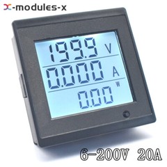 DC6-200V 20A Digital Voltmeter Ammeter Voltage Amp Current Meter Power Tester