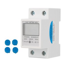 220V 5(80)A Digital 1 Phase 2 Wire 2P Din Rail Electric Meter Electronic KWh