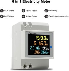Single-phase electricity meter DIN rail-mounted power consumption monitor