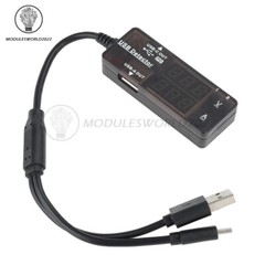 USB Power Tester Voltage Current Capacity Meter Digital USB Tester With A+C Line