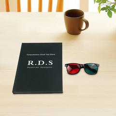Vision Assessment Chart with Red and Blue Glasses for Astigmatism Test