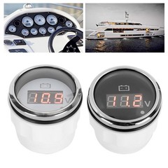 2in Battery Voltage Gauge LED Digital Display IP67 Waterproof Smart Alarm