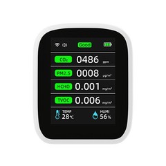 Portable WiFi Air Quality Monitor CO2 Temp & Humidity NDIR Sensor APP Control