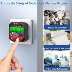 Outlet Tester Electrical GFCI Receptacle Detector, 90-250V Ground Fault Recep…