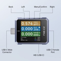 FNIRSI FNB-C2 PD3.1 USB-C Tester 4-50V EPR48V Integrated Fast Charging UFCS