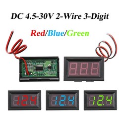 DC 4.5-30V 2-Wire Voltmeter 3-Digit LED Display Panel Volt Meter Voltage Tester