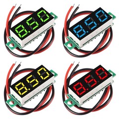 DC LED Digital Voltmeter 0.28 Inch 2.5V-30V 2 Wire Mini Tester 4 Colors 4 PCS