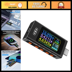USB C Cable Tester 3.3-40V 0-12A Voltage Current Power Multimeter Fast Charge