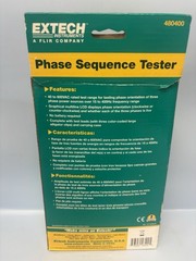 Extech Instruments 480400 Phase Sequence Tester 40 to 600V AC w/Case