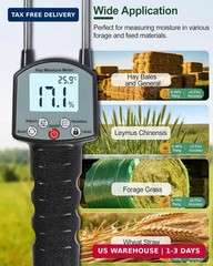 TK100H Hay Moisture Tester, High Accuracy Hay Moisture Meter, Bale Moisture Test