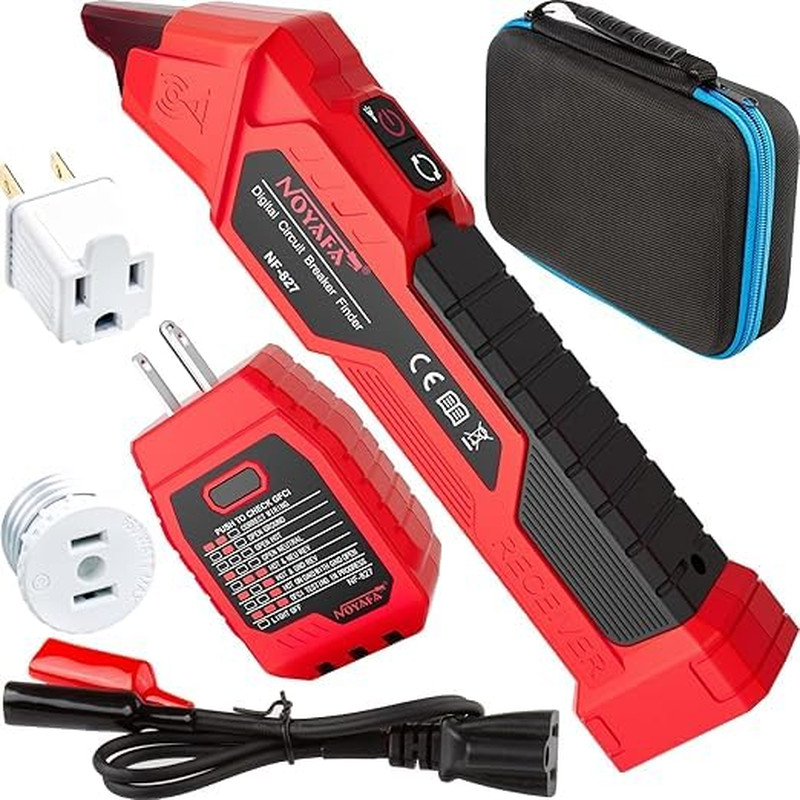 NF-827 Circuit Breaker Finder Tool with 3 Accessories &GFCI Outlet Tester, 90-12