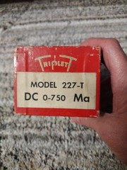 Triplett Electrical Instrument Model 227-T DC 0-750 MA Bluffton Ohio