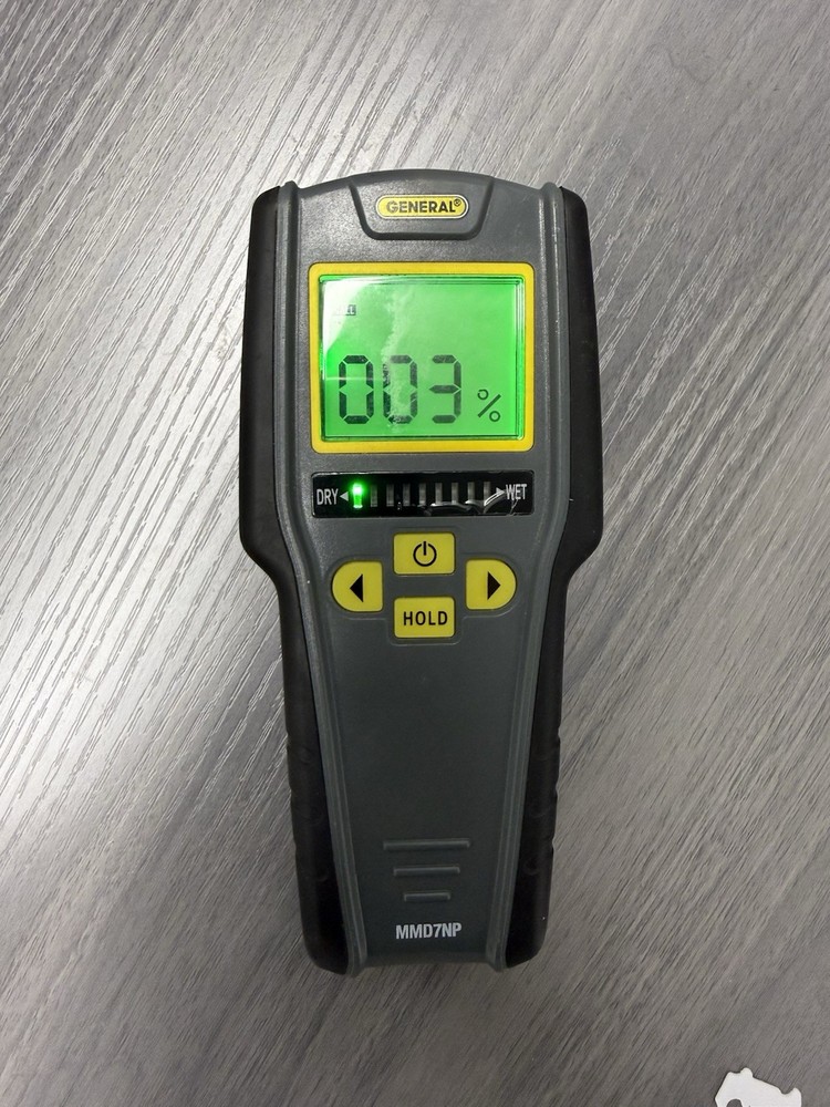 General Tools MMD7NP Pinless Moisture Meter Wood Wall Masonry 9V Backlit LCD