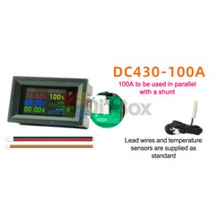 DC4-30V 10/50/100A Digital Power Energy Meter Voltmeter Ammeter Watt Kwh temp