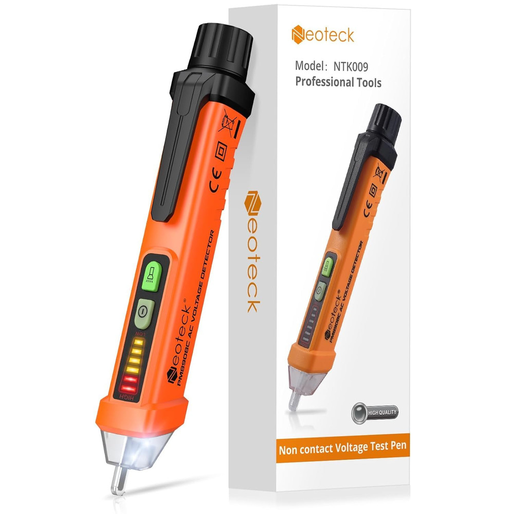 Neoteck Non-Contact AC Voltage Tester Pen, AC 12-1000V, LED Flashlight, Buzzer A