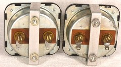 Pair of EMICO DC Electrical Analog Panel Instruments: 0-10 Volts + 0-10 Amperes