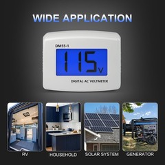 Electric Voltage Testers 2pcs, AC 80-300V LCD Display Flat Plug Voltmeter Ele…