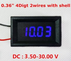 DC4-30V 4 Digital Blue LED Volt Voltage Meter Voltmeter Indicator 5v 12v 24v Car