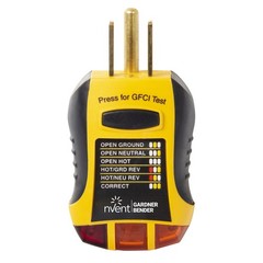 Instruments GFI6302 GFCI Outlet / Receptacle Tester, Standard 120V AC Outlets…