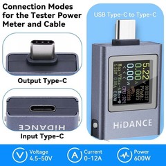 Universal USB C Voltage Current Tester for Laptops Phones Power Banks 50V 6A