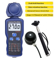 Quantum Flux Meter with Range 400nm-700nm with Waterproof Probe & Stretching Rod