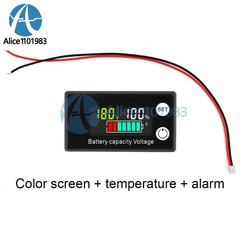 Lot 6133A Digital Battery Capacity indictor DC8-100V Voltmeter Alarm Temperature