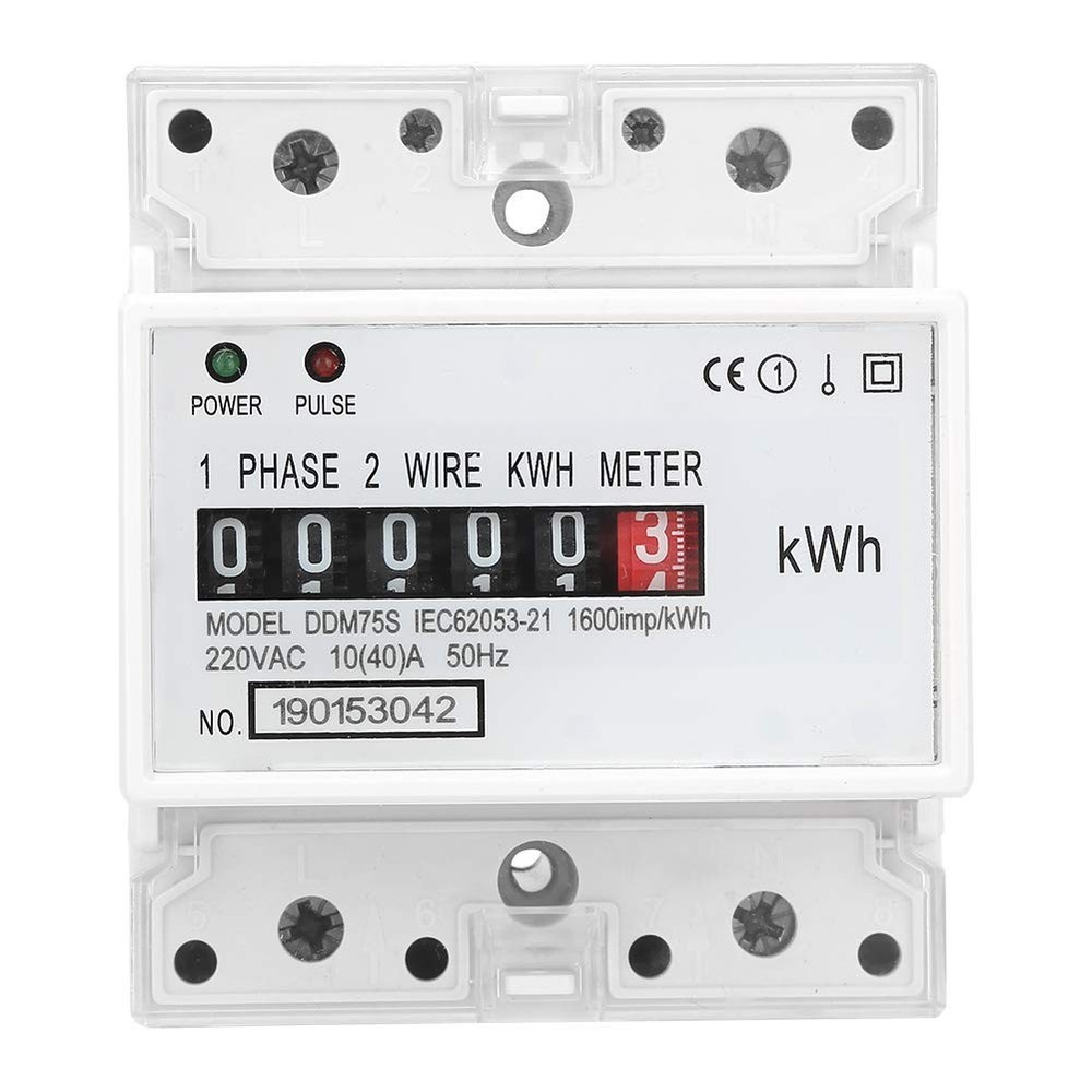 Digital Electric Meter Single Phase DIN Rail kWh Meter 4P LED 10-40A DDM75S